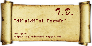 Téglási Dezső névjegykártya